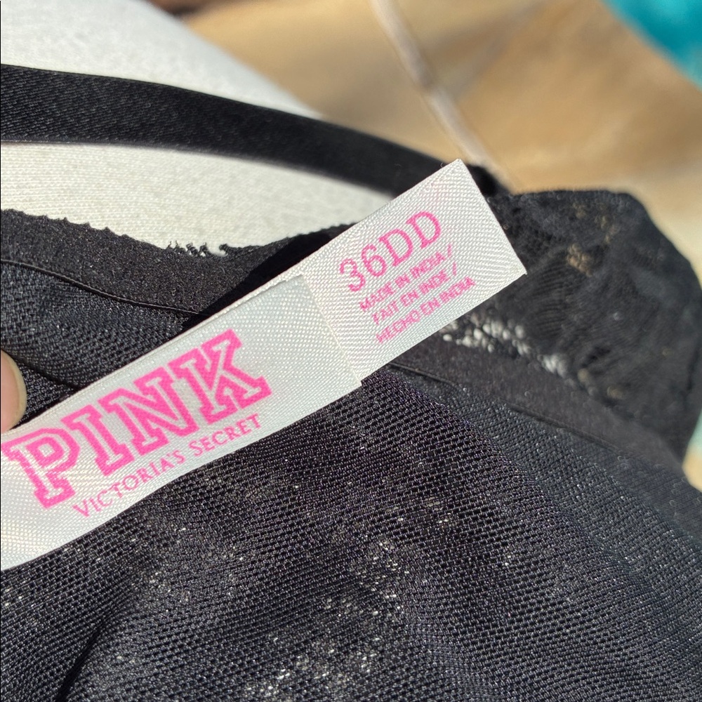 PINK Victoria's Secret Black Lace Push-Up Bra 36DD - Picture 5 of 9
